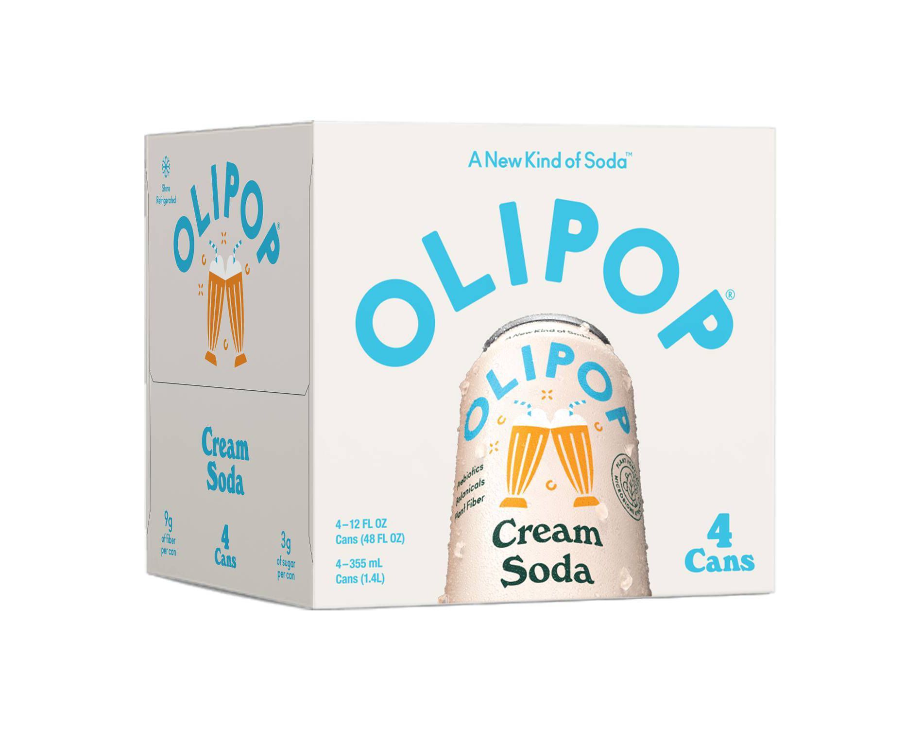 OLIPOP Cream Soda Prebiotic Drink - 4pk/12 fl oz