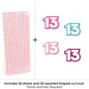 Big Dot of Happiness Girl 13th Birthday - Paper Straw Decor - Official Teenager Birthday Party Striped Decorative Straws - Set of 24 - 3 of 4