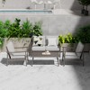 HAPPATIO Patio Outdoor Furniture Set,4 Piece Aluminum Patio Conversation Set with Coffee Table, Armchairs and Loveseat for Backyard Deck Poolside - 2 of 4