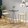 Lyngins Set of 2 Modern Counter Height Bar Stools, Velvet Upholstered Bar Stools with Slim Golden Metal Legs, Counter Stools/Bar Chairs for Kitchen - 2 of 4