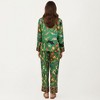 Anna-Kaci Lounge Women's Satin Zodiac Print Pajama Set with Button-Up Top and Relaxed Fit Pants- Green,Small - 4 of 4