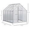 8' x 6' Aluminum Outdoor Greenhouse, Polycarbonate Walk-in Garden Greenhouse Kit with Adjustable Roof Vent, Rain Gutter and Sliding Door for Winter - 3 of 4