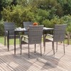 vidaXL Garden Dining Set Black PE rattan, powder-coated steel, glass - Gray 63" table length 4 - 2 of 4