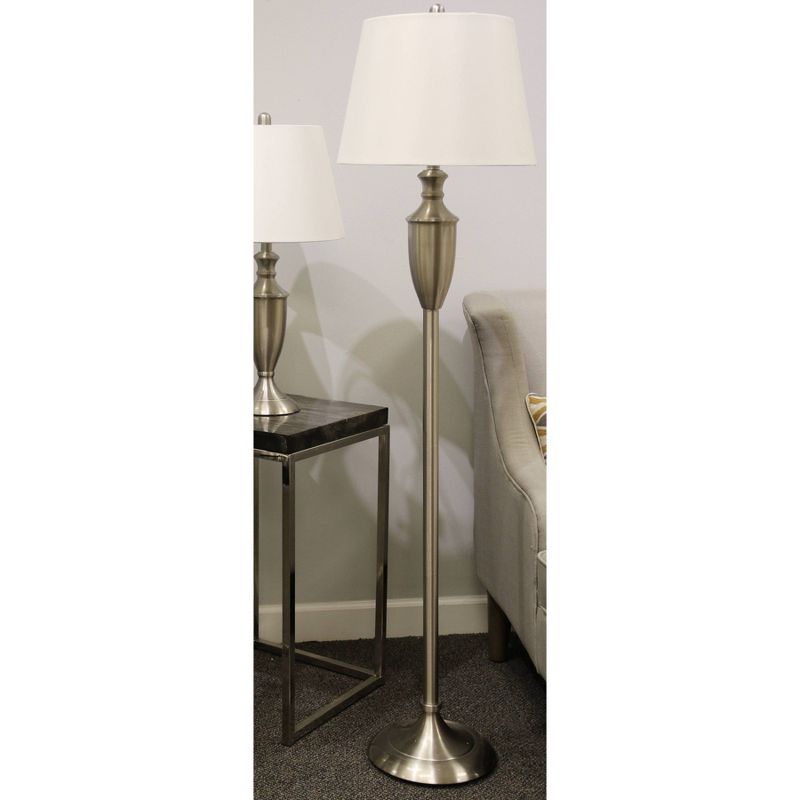 3pc Geneva Floor/Table Lamp Brushed Nickel - StyleCraft, 4 of 6