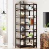 LITTLE TREE 78.74" 7 Tier Tall Corner Bookcase Brown - 4 of 4