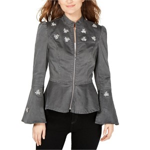 I.N.C International Concepts Womens Peplum Jacket, Grey, Large - 1 of 1