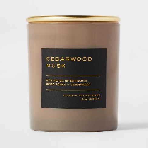 lidded threshold 8oz cedarwood musk wick crackling embers