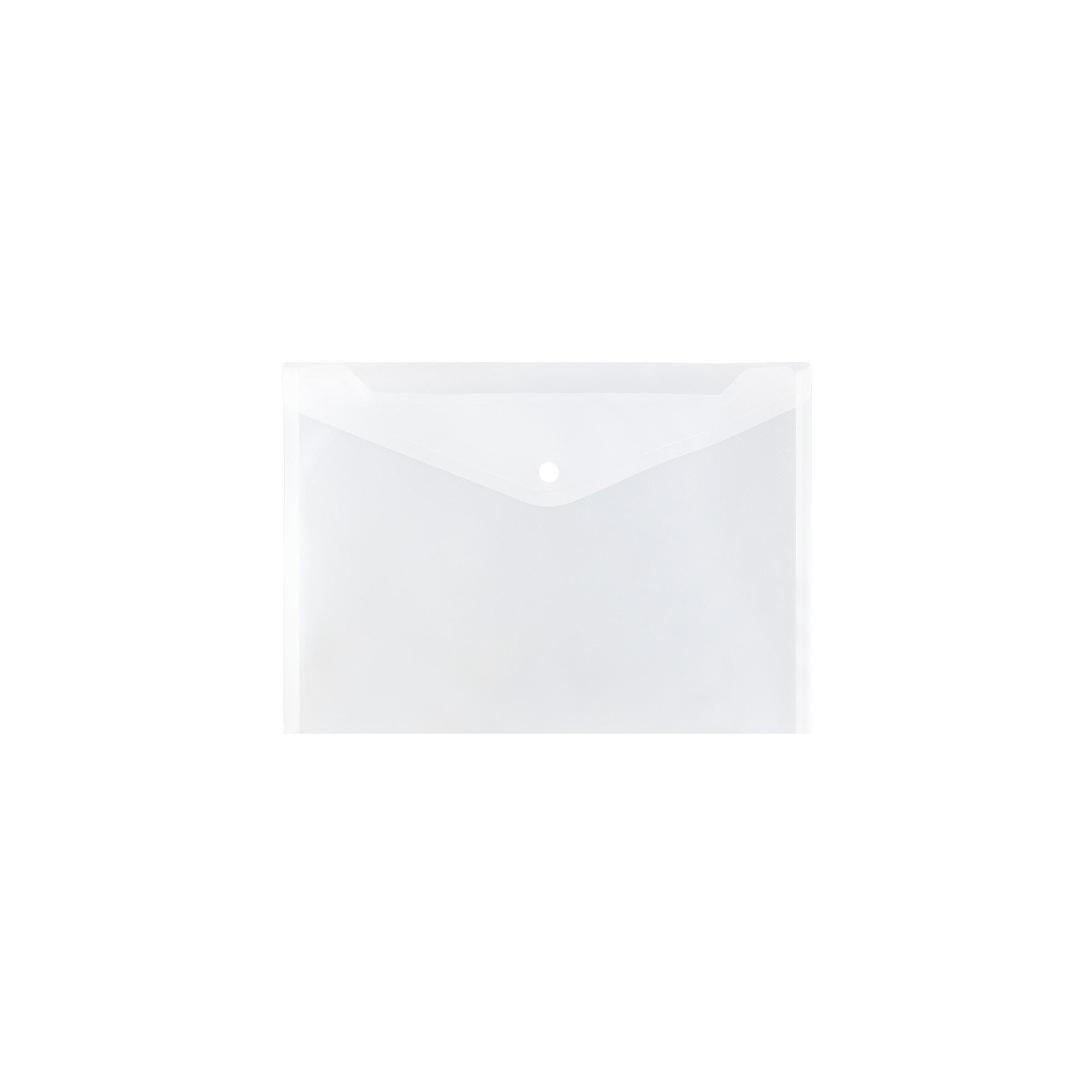 JAM PAPER Plastic Envelopes with Snap Closure - Letter Booklet - 9 3/4 x 13 - Clear - 3/Pack
