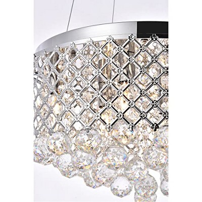 Elegant Chrome Crystal 6-Light Pendant Chandelier
