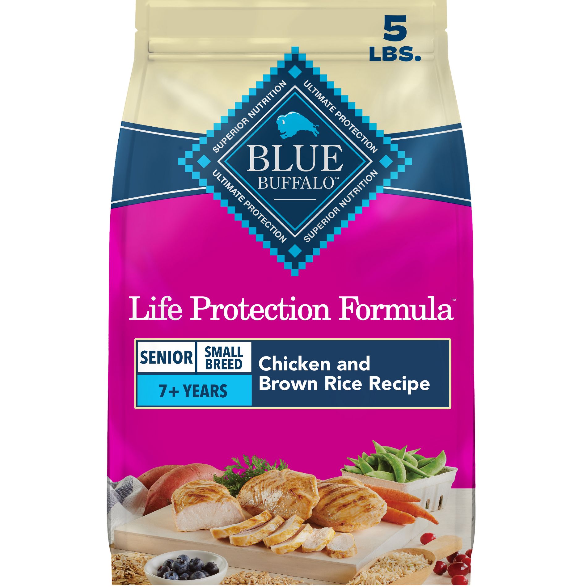 Blue Buffalo Life Protection Formula Natural Senior Small Breed Dry Dog Food with Chicken and Brown Rice