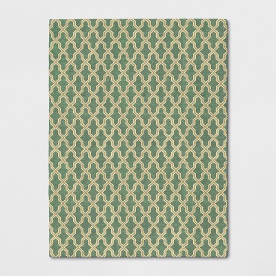 9'x12' Trellis Elevated Fretwork Tufted Area Rug Sage/Opaque - Threshold™