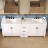 KWPZQEB 84" Bathroom Vanity with 2 Ceramic Sink, Freestanding Vanity Cabinet with 3 Drawers & Adjustable Shelves, Large Double Bath Vanity Sink Combo - 3 of 4