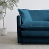 Comfy Deep Single Seat Sofa Upholstered Reading Armchair Living Room Chair Blue Chenille Fabric , 1 Toss Pillow - 4 of 4