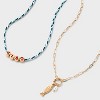 Ciao and Fish Blue Charm Pendant Necklace - Universal Thread™ Gold - 3 of 3