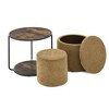 CAVINAS Multifunctional Storage Ottoman and Table Set,Convertible Footstool with Storage,Ottoman,Table and Drum Stool for Living Room,Bedroom - 2 of 3