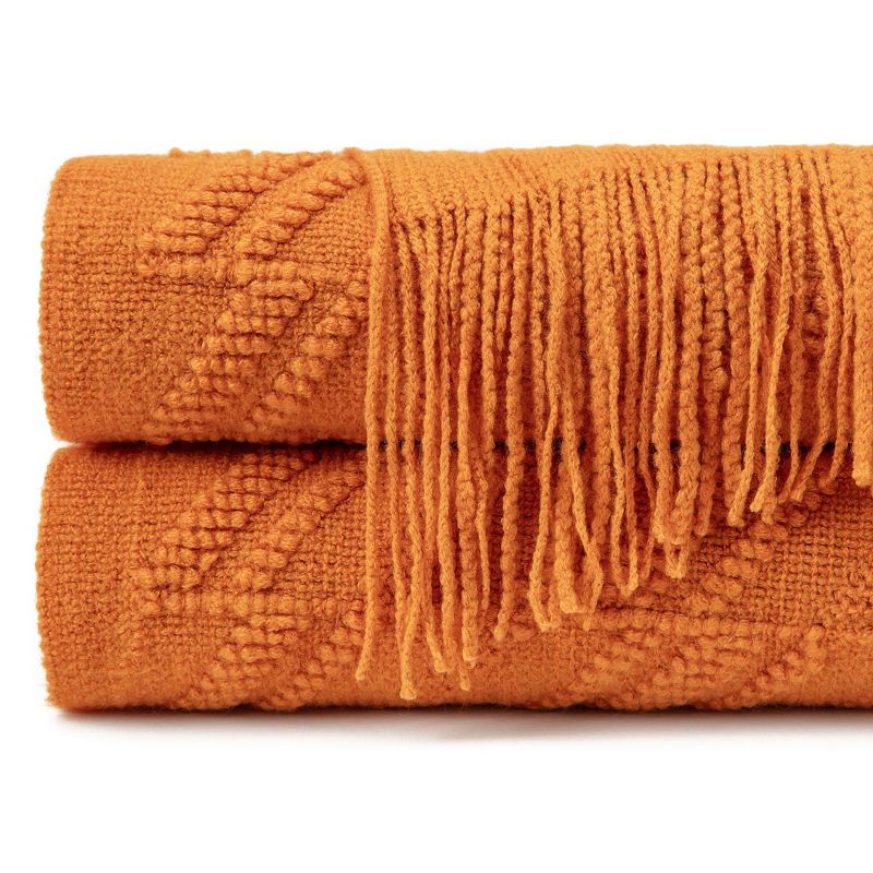Chanasya Bevel Acrylic Knit Boho Throw Blanket With Tassels, 5 of 7