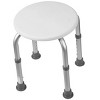 DMI Shower or Bath Stool, Made of Non Slip Aluminum with Plastic Seat, Adjustable Height, 225 lb capacity, White - 2 of 4