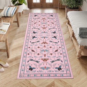 Washable Insect Runner Rug for Bedroom Kitchen Non Slip Rugs Whimsical Fantasy Boho Indoor Ultra Soft Rugs - 1 of 4