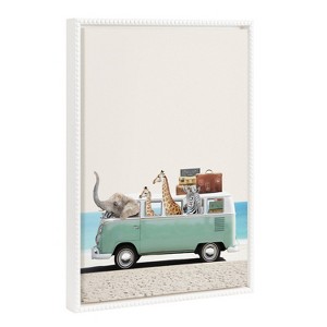 18"x24" Sylvie Beaded Summer Animal Adventures Framed Canvas by July Art Prints White - Kate & Laurel All Things Decor - 1 of 4