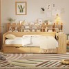 KIGFTSOD Wooden Daybed with Storage Shelves, Multi-functional Bed with Two Storage Drawers and Study Desk - 2 of 4