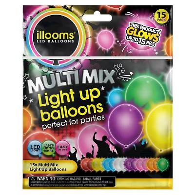 15ct illooms LED Light Up Mixed Solid Balloon