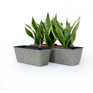Okak Vertical Succulent & Orchid Pots with Drainage Holes Space Saving Planters for Indoor/Outdoor, 2 Pack(S+M) - 1 of 4