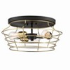 Craftmade Lighting Thatcher 3 - Light Flush Mount in  Flat Black/Satin Brass - 2 of 4