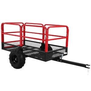 Cart, Garden Dump Truck, 1500 lb Capacity, 22 Cubic Feet Heavy Duty Steel ATV Trailer with 2 Wheels, Outdoor Lawn Mower Cart for Tractor, ATV, UTV - 1 of 4