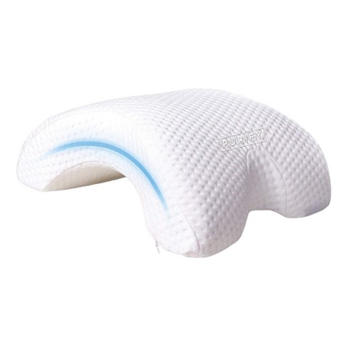 Purify Bolster Pillow Lumbar Semi Roll - Effectively Supports Legs, Knees, Lower Back, Ankles - White