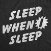Sleep When I Sleep Baby Bodysuit Funny Sarcastic Graphic Novelty Jumper For Infants - Crazy Dog Baby Bodysuit Black 6 Months - 2 of 4