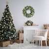 24 Inch Artificial Wreath Front Door Winter Spring Decoration Evergreen with Red Berry and Lamb Leaves Indoor Outdoor - 3 of 4