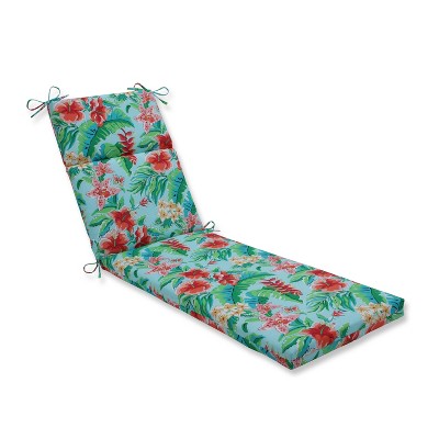 Tropical Paradise Chaise Lounge Outdoor Cushion Blue - Pillow Perfect