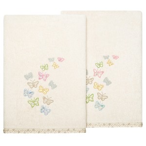 Linum Home Textiles 100% Turkish Cotton MARIPOSA Embellished Towel Set - 1 of 4