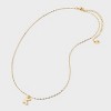 14K Gold Dipped Enamel "K" Initial Pendant Necklace - A New Day™ Gold/White - 2 of 4