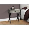 Vynxaria Contemporary Accent Table, Side Table, Grey Laminate, Black Metal, 18" L x 12" W x 22" H - 2 of 4