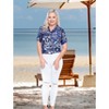 LA LEELA Hawaiian Shirts Womens Casual Summer Beach Party Short Sleeve Tropical Vacation Tops Blouses Button Up Dress Shirts for Women - 3 of 4