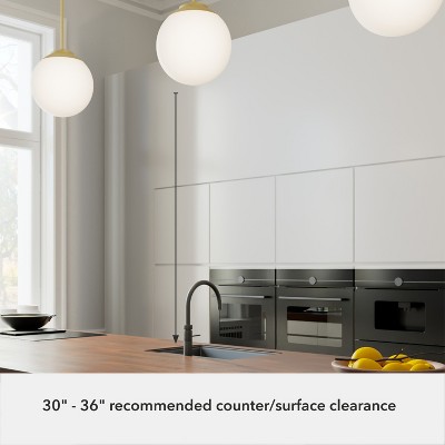 Hepburn 12" Painted Modern Brass Globe Pendant with White Glass