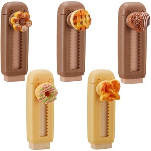 HTUTWOO 5 Pcs Bread Retractable Erasers, Cute Food Rubber Push-Pull Eraser Kawaii Bread Pencil Erasers, for Boys Girls, Back to School - 1 of 4