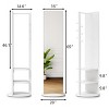 SEVOBAL Full Length Mirror 69"x16" 360 degree Rotating with Rotating Coat Rack Solid Wood Mirror Hanger Storage, White, 19.69"*19.69"*68.8" - 3 of 4