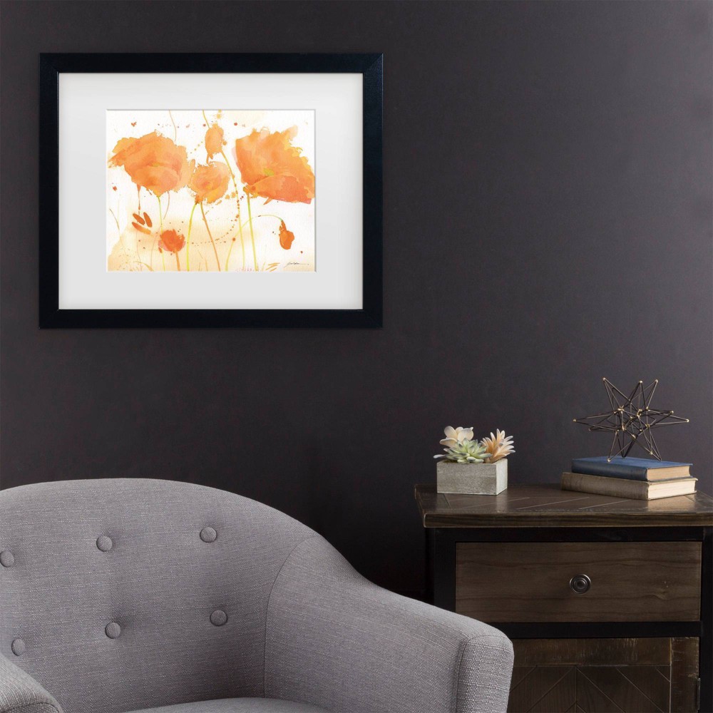 Photos - Other Decoration Trademark Fine Art 11"x14" Sheila Golden California Poppies 7 Matted Framed Art Black