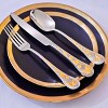 Godinger Silver 20pc Butterfly Sandblast 24kt Gold Plated Stainless Steel Flatware Set: Service for 4, Dishwasher-Safe - 2 of 2