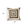 HomeRoots 18" Beige and Brown Poly Cotton Blend Throw Pillow with Embroidery and applique - 3 of 4
