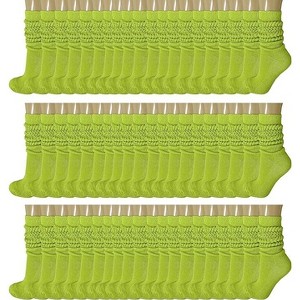 120 Pairs Extra-Long Heavy Slouch Socks – Women's Shoe Size 5-10, Cotton Blend, Retro 80s Style - 1 of 1