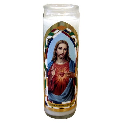 Jar Candle Sagrado Corazon De Jesus White Vanilla - Continental Candle