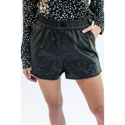 Women's The Callie High Waist Faux Leather Shorts - entro