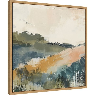 Rustic Earth Tones Abstract Canvas Wall Art, 22x22