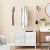Clothes Rack with 4 Drawers, Heavy Duty Metal Frame Garment Rack, Freestanding Clothing Racks, Portable Wardrobe Closet Organizer for Bedroom, White - 3 of 4