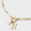 14K Gold Dipped Pearl Charm on Chain Initial Necklace - A New Day Gold - 4 of 4