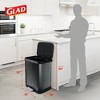 Glad Step Trash Can, Soft Close Lid Bin with Odor Protection, 13 Gallon, Pewter - 2 of 4