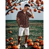 Mens Halloween Christmas Shirts Funky Santa Button Down Shirt Printed Short Sleeve Bowling - 3 of 4